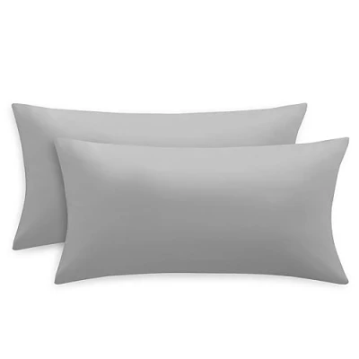 Abbildung von RUIKASI Kissenbezug 40 x 80 2er Grau Kopfkissenbezug 40x80 Hellgrau Kissen Bezug 40x80cm mit Reißverschluss aus Mikrofaser, Polsterbezug Doppelpack Set Pillow Case Cover