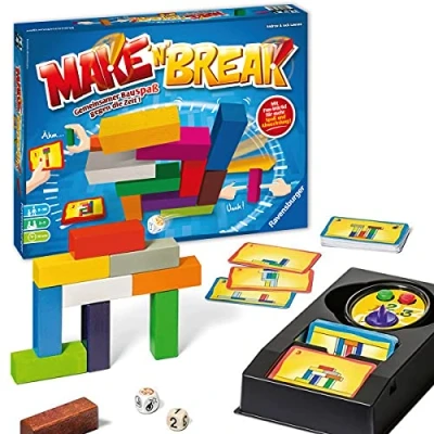 Abbildung von Ravensburger 26750 Make &#039;n&#039; Break Gesellschaftsspiel für die ganze Familie mit Bausteinen, Spiel Erwachsene und Kinder ab 7 Jahren, 2 5 Spieler 160 neuen Aufgaben
