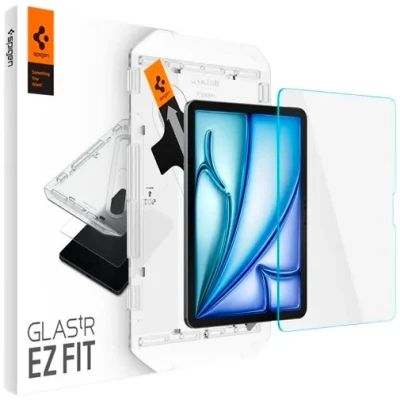 Abbildung von Spigen Glas.tR EZ Fit Schutzglas kompatibel mit iPad Air 6 M2 (2024), 11 Zoll, Installationsschablone, Kristallklar, 9H Folie