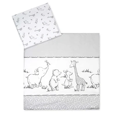 Abbildung von Julius Zöllner Babybettwäsche 100% Baumwolle, Standard 100 by OEKO TEX, made in Germany, Gr. 80x80 + 35x40 cm, Safari