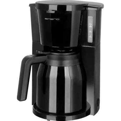 Abbildung von Emerio Filterkaffeemaschine mit 2 Thermokannen, 900 W, bis 8 Tassen in einem Durchgang, Schwenkfilter 1 x 4 Tropf Stopp, inkl. Dauerfilter, automatische Abschaltung, CME 125050 Schwarz