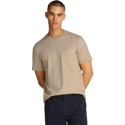 Abbildung von Tommy Hilfiger Essential Solid Pocket TEE Tshirt basic, Herren, Größe: XL, Sandalwood