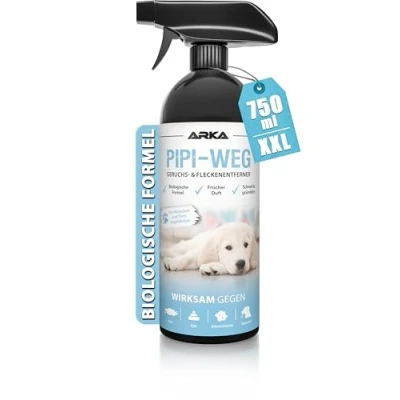 Abbildung von Pipi Weg Hund Biologischer Geruchsentferner &amp; Fleckenentferner Spray 750 ml effektive Entfernung von Hundeurin Gerüchen auf Teppich, Möbeln Böden Ideal für Haushalt Hundebereich