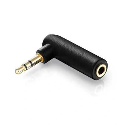 Abbildung von conecto Audio Adapter, 3,5mm Klinkenstecker auf Klinkenbuchse, vergoldet, 90, schwarz