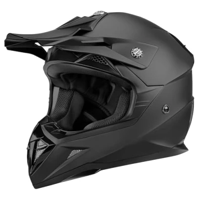 Abbildung von Motocross Motorradhelm Downhill Fullface Helm Yema YM 915 Cross DH Enduro Quad Mountainbike BMX MTB ECE für Damen Herren Erwachsene Schwarz Matt M
