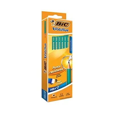 Abbildung von BIC Bleistift Evolution Original 655 HB mit Radierer, Schachtel à 12 Stück, grün