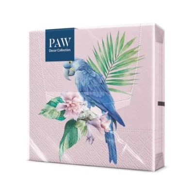 Abbildung von PAW Servietten 3 lagig (33 x 33 cm) I 20 Stück Perfekt für Geburtstage, Partys, Hochzeiten, Kommunion und Feiern Tischdeko Bunte Papierservietten Exotischer Papagei Fauna Exotic Birds