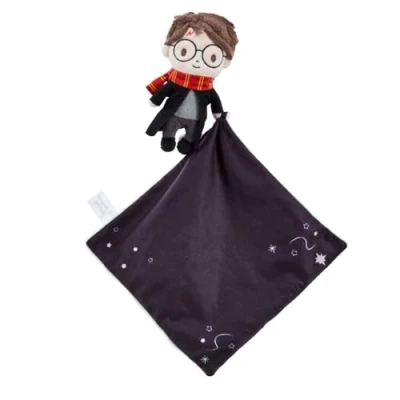 Abbildung von Rainbow Designs Harry Potter Schmusetuch für Neugeborene weiches samtiges mit Sternendetails kuscheliger Kuschelbegleiter Babys ab Geburt, Schwarz