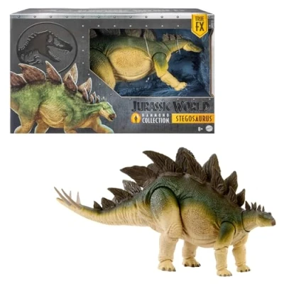 Abbildung von Mattel Jurassic World Hammond Collection Actionfigur, Vergessene Welt Park Stegosaurus, extragroßes Herbivor Dinosaurierspielzeug, JCH08