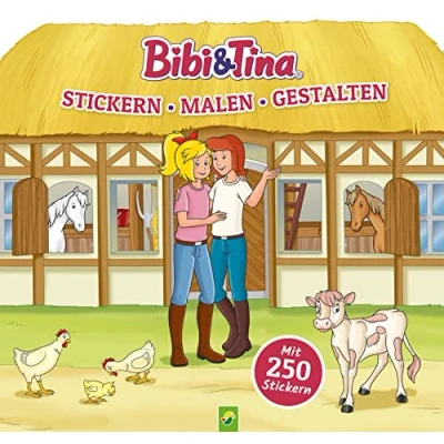 Abbildung von Bibi &amp; Tina Stickern, Malen, Gestalten. Mit 250 Stickern: Malbuch rund um den Martinshof. Stickerbuch für alle Pferde Fans ab 4 Jahren