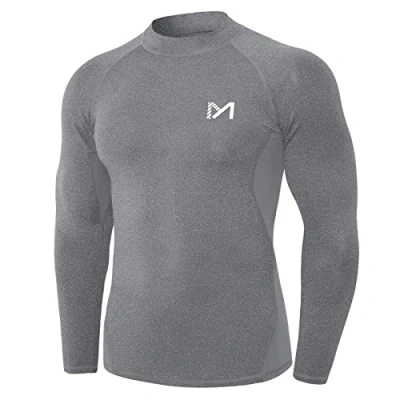Abbildung von MEETYOO Kompressionsshirt Herren, Funktionsshirt Langarm Fitnessshirt Männer Atmungsaktiv Sportshirt Laufshirt für Laufen Sport Turnhalle