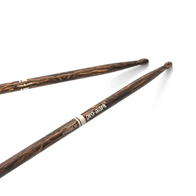 Abbildung von ProMark Schlagzeug Sticks Classic Forward 5B Drum FireGrain Keine übermäßige Vibration Lackierung, Ovale Holzspitze, Hickoryholz 1 Paar