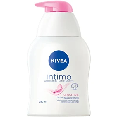 Abbildung von NIVEA Intimo Waschlotion Sensitive (250 ml), Intim Waschgel mit Milchsäure, Kamillenextrakt und Panthenol, für sensible Haut