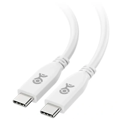 Abbildung von Cable Matters USB4 Kabel mit 40Gbps Daten, 8K Video und 240W Ladeleistung in 2 Meter, Weiß USB 4 voll kompatibel C, Thunderbolt 3