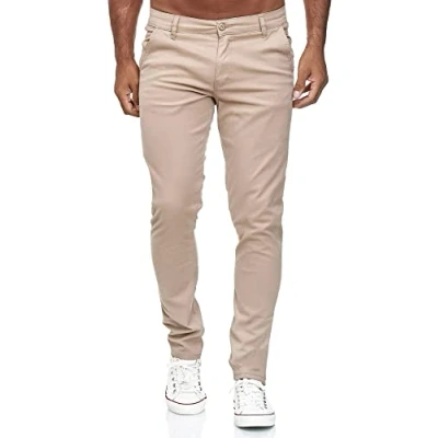 Abbildung von Tazzio Hose Chino Herren Slim Fit Chinohose Stoffhose Herrenhose Stretch Neu 19530 (32W/30L, Beige)