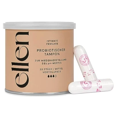 Abbildung von Probiotische Tampons Normal, 22 Stück ellen® mit Probiotika angereichert Sanfte Pflege für vaginale Gesundheit, Vorteilspack
