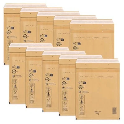 Abbildung von ÖKI Luftpolstertaschen Luftpolsterumschläge inkl. Haftklebestreifen, 10 Stück, B5 Luftpolster Taschen, Gepolsterte Briefumschläge,Versandtaschen, Braun