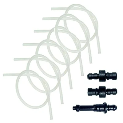 Abbildung von Milchschlauch Silikonschläuche 6x Ersatz + 3x Anschlussnippel Set kompatibel mit Jura Geräten für Milchschaum Aufschäumer Transparent