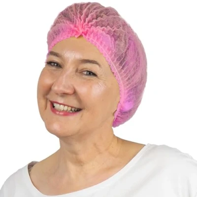 Abbildung von ARNOMED Haarnetz, OP Haube aus Einwegstoff Pink, Einweg Haarnetze 100 Stk für die Küche oder Zahnarzt, Hygienezubehör Medizin, Kopfhauben 52cm, Haarnetz Männer/Frauen, Hair Cover