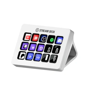 Abbildung von Elgato Stream Deck MK.2 White Studio Controller, 15 Makrotasten, Auslösen Von Aktion In Apps Und Software Wie OBS, Twitch, Youtube Anderen, Für Mac PC