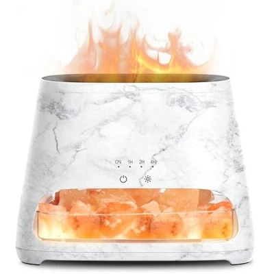 Abbildung von SALKING 2 in 1 Aroma Diffuser &amp; Salt Range Pakistan Leuchte, Flammeneffekt Diffusor für ätherische Öle, Kühler Nebel Luftbefeuchter mit 3 Helligkeit, 150ml