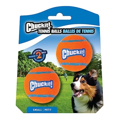 Abbildung von Chuckit 07101 Tennis ball Small, 2 Hundebälle kompatibel mit ballwerfer, S
