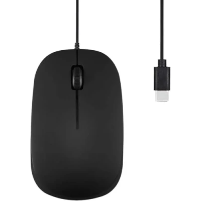 Abbildung von Perixx PERIMICE 201C USB C kabelgebundene optische Maus mit 3 Tasten, Scrollrad, 1000 DPI, Schwarz