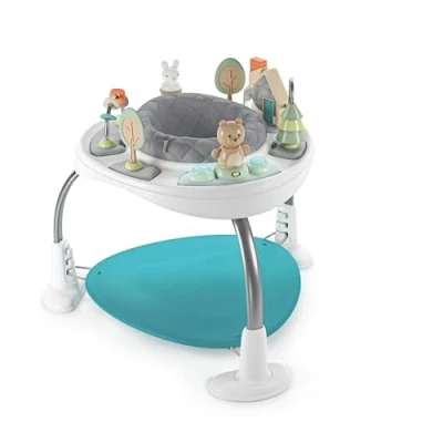 Abbildung von Ingenuity, Spring &amp; Sprout, Aktivitätscenter 2 in 1, First Forest, Spielcentrum und Spieltisch mit Sprungkissen, Lichtern, Geräuschen 11 interaktiven Aktivitäten, ab 6 monate