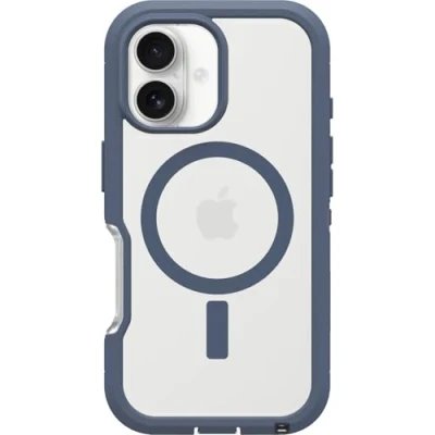 Abbildung von OtterBox Defender Series XT MagSafe Hülle für iPhone 16, stoßfest, Ultra robust, schützende Hülle, 7X getestet nach Militärstandard, Transparent/Blau