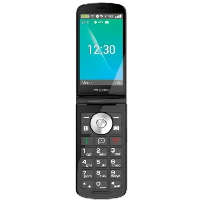 Abbildung von Emporia TOUCHsmart.2 New Edition, 4G Handy für Senioren, dedizierte Taste Whatsapp und Messaging App, hohe Lautstärke, 3.25&quot; Farbdisplay, Ladestation, Schwarz (Italien)