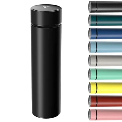 Abbildung von Homealexa 500ml Thermosflasche, Vakuum Isolierbecher Trinkflasche aus 304 Edelstahl, LED Touchscreen Temperaturanzeige, Thermoskanne Wasserflasche Perfekt für Home, Büro, Reise, Sport