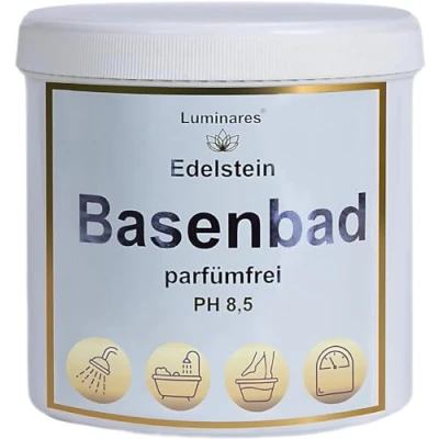 Abbildung von Basenbad, basisches Badesalz zur Entgiftung und Entsäuerung, Vollbad, Fußbad, Peeling, 1500g Luminares Edelstein Basenbad