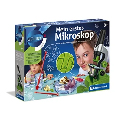 Abbildung von Clementoni Galileo Lab Mein erstes Mikroskop, Spielzeug für Kinder ab 8 Jahren, spannendes Biologie Labor kleine Forscher, Mikrobiologie Schulkinder von 59120