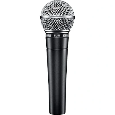 Abbildung von Shure SM58 LC Dynamisches Gesangsmikrofon mit Nierencharakteristik, pneumatischer Stoßdämpfer, integriertem Poppfilter, A25D Mikrofonklammer, 3 poligem XLR Anschluss, ohne Kabel (SM58 LCE)