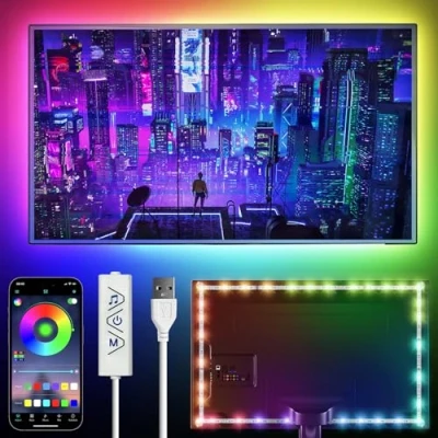 Abbildung von HOUHUI Led TV Hintergrundbeleuchtung, Strip 4M Über APP Steuerung, USB Beleuchtung Hintergrundbeleuchtung Fernseher,LED Streifen für 32 bis 75 Zoll HDTV,TV Bildschirm und PC Monitor