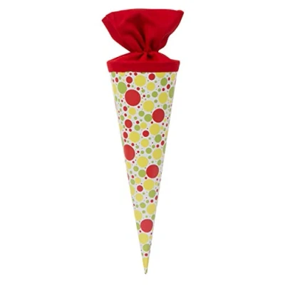 Abbildung von goldbuch 93 011 Geschenktüte 35 cm lekker + anders Punkte, Jungen &amp; Mädchen Schultüte, Lackkarton Geschwistertüte mit Filzverschluss, Zuckertüte zur Einschulung und Schulanfang, ca. x 11,5