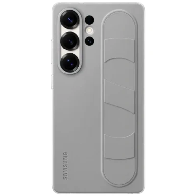 Abbildung von Samsung Standing Grip Silikon Back Cover Grau Galaxy S25 Ultra