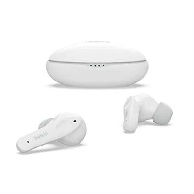 Abbildung von Belkin SOUNDFORM Nano, Bluetooth Kopfhörer für Kinder, kabellos, 85 dB Begrenzung zum Gehörschutz, Online Unterricht, Schule, IPX5 zertifiziert, 24 Std. Betrieb iPhone, iPad, Kindle usw. Weiß