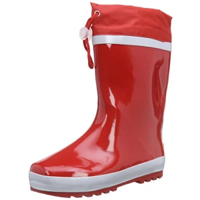 Abbildung von Playshoes Kinder Gummistiefel aus Naturkautschuk, warme Unisex Regenstiefel mit Innenfutter, Rot (rot 8), 28/29 EU, 189330