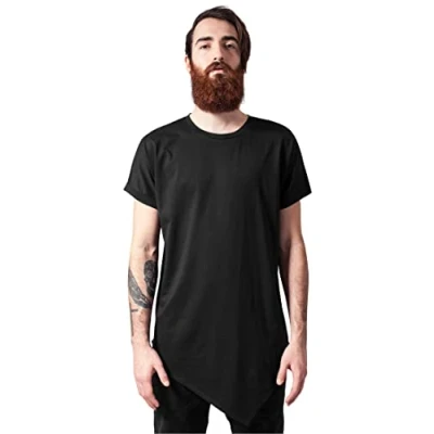 Abbildung von Urban Classics Asymetric LONG TEE Tshirt print, Herren, Größe: Large, Black