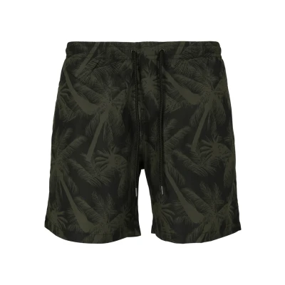 Abbildung von Urban Classics Pattern Badeshorts, Herren, Größe: 3XL, Palm/olive