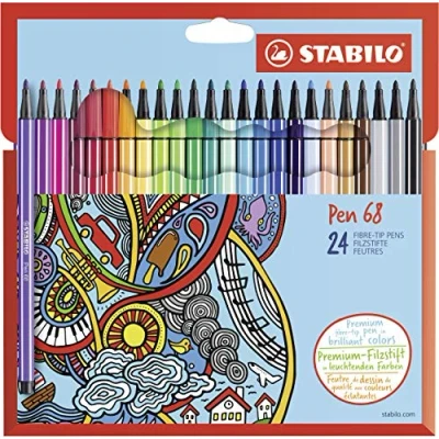 Abbildung von Premium Filzstift STABILO Pen 68 24er Pack mit 24 verschiedenen Farben