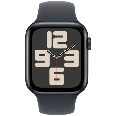 Abbildung von Apple Watch SE 2024 44mm Schwarz (Schwarzes Silikon Armband S/M)
