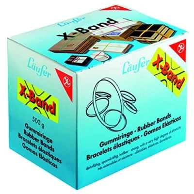 Abbildung von Läufer 59079 Rondella x Band, elastische Kreuzbänder, Gummibänder 150 11 mm, Durchmesser 100 500g Schachtel, Gummiband bunt sortiert