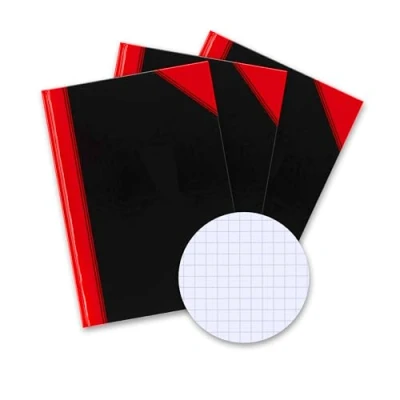 Abbildung von Bantex Notizbuch A4 kariert, 192 Seiten, 70 g/m², Hardcover, schwarz, 3 Stück