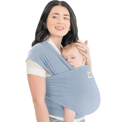 Abbildung von KeaBabies Babytrage Ab Geburt Atmungsaktive Babytragetücher, Neugeborene Geburt, Babytuch Tragetuch Baby (Powder Blue)