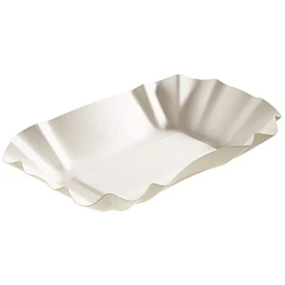 Abbildung von Papstar Schalen / Schüsseln &quot;pure&quot;, weiß, (250 Stück), eckig, 9 x 14 3 cm, TÜV zertifiziert, aus 100% Frischfaserkarton, kompostierbar, lebensmittelecht, #11303