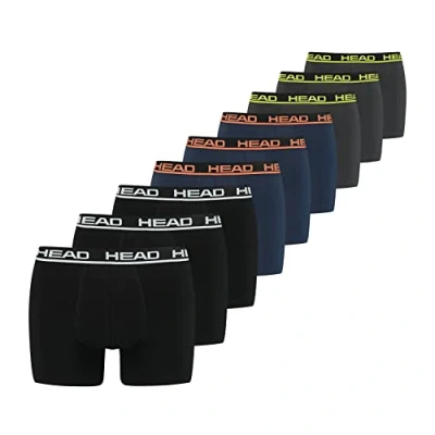 Abbildung von HEAD Herren Boxer Unterwäsche, Schwarz/Blau/Grau, S (9er Pack)