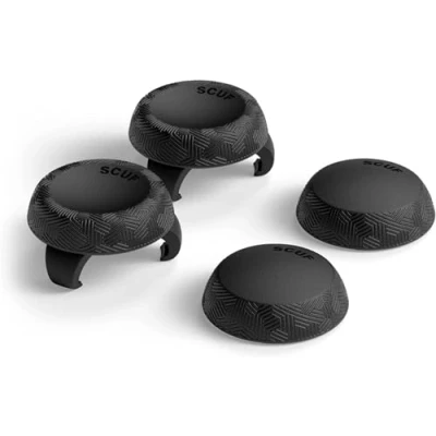 Abbildung von SCUF Daumenstiel Griffe 4er Pack Mit 2 Sockeln Tactic Joystick Daumengriffe für Xbox One and Series XS, PS4, PS5, Nintendo Switch Pro Controller Schwarz