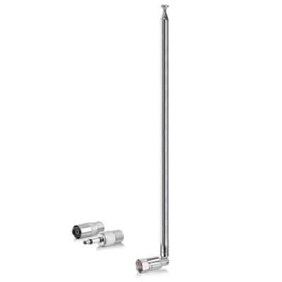Abbildung von Bingfu DAB UKW Radio Antenne AV Empfänger 75Ohm Unbal F Stecker Teleskopantenne, Plus 2 Zusätzliche Adapter für Tragbaren Tuner Stereo Verstärker HiFi Receiver